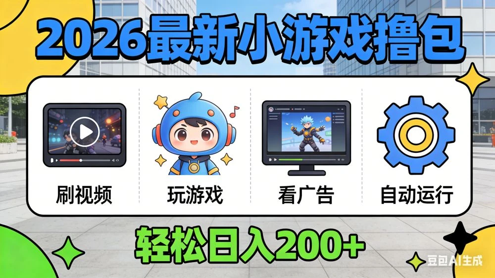 2026 年最新小游戏自动撸包！独家技术日入 200+，矩阵放大躺赚！