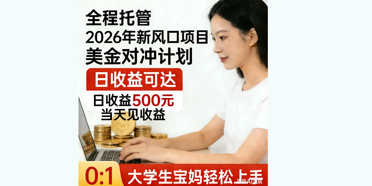 2026 年新风口项目美金对冲计划！大学生宝妈轻松入手