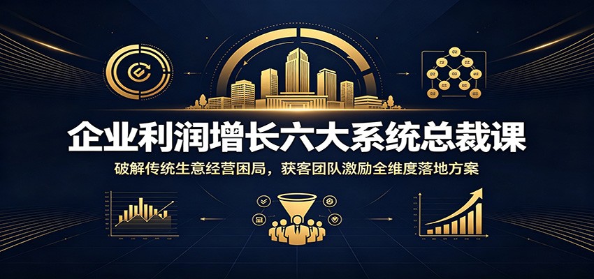 企业利润增长六大系统总裁课：破解传统生意经营困局，获客团队激励全维度落地方案