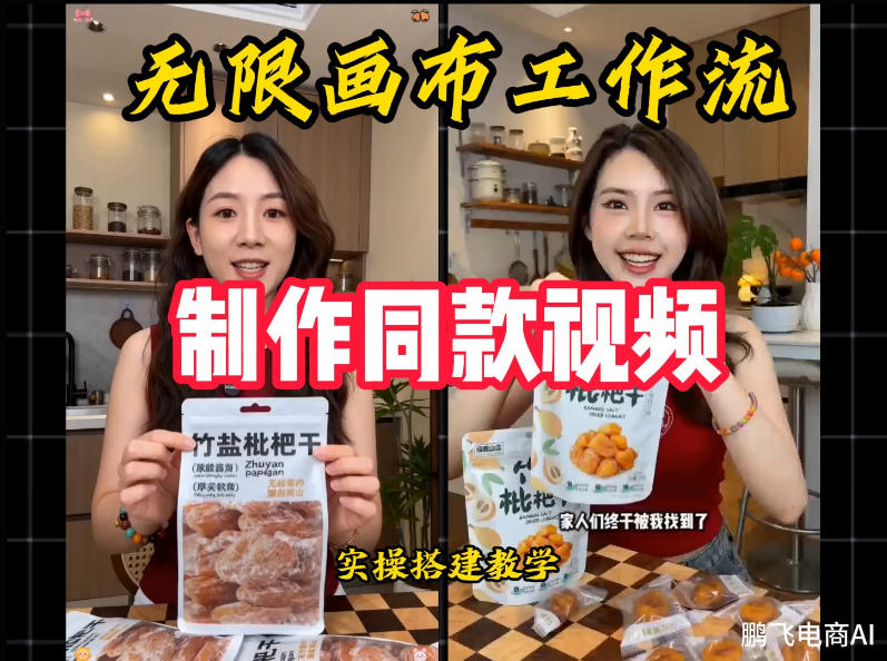 无限画布工作流一键复刻爆款带货视频，实操搭建，操作简单