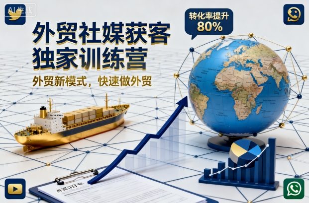 外贸社媒获客独家训练营，外贸新模式，快速做外贸(更新26年07月27日)