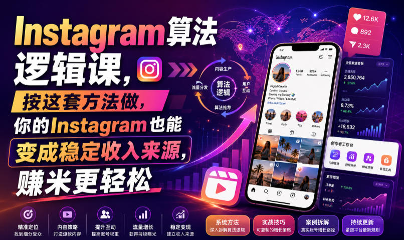 Instagram算法逻辑课，按这套方法做，你的Instagram也能变成稳定收入来源，賺米更轻松【原创双语字幕】