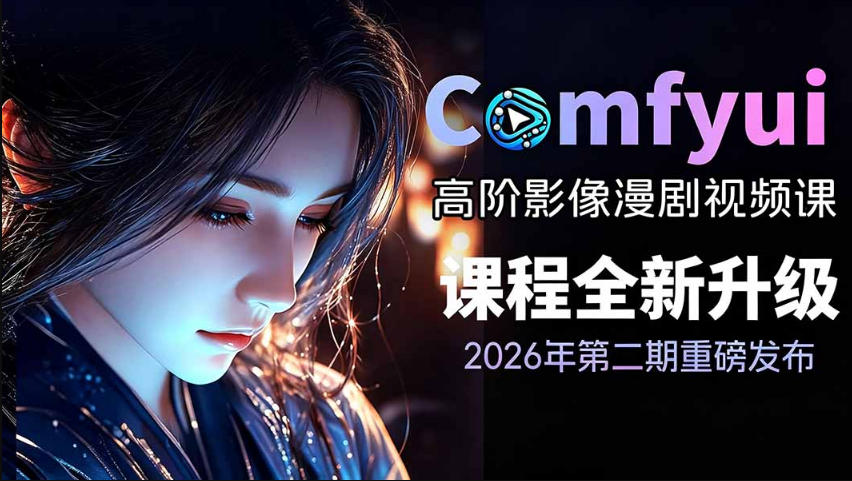 2026新版ComfyUI漫剧动画全流程实战课,0基础入门到进阶全流程动态漫,轻松实现流量变现