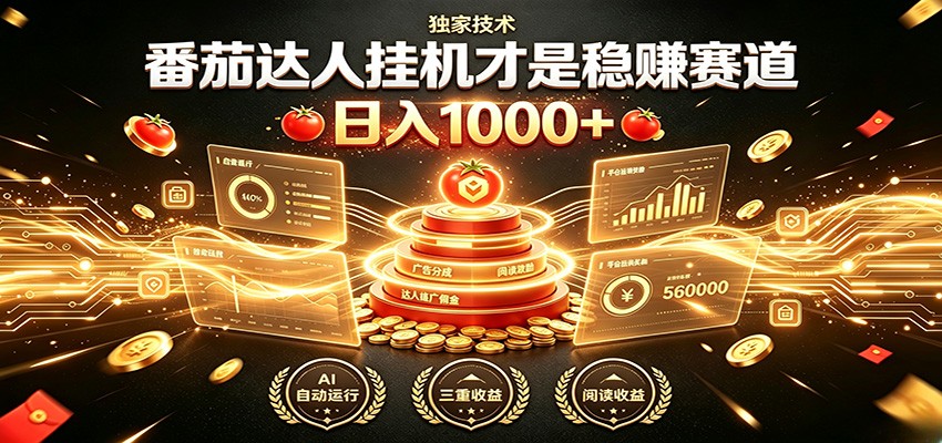 别再瞎找副业！番茄达人挂机才是稳赚赛道 日入1000+