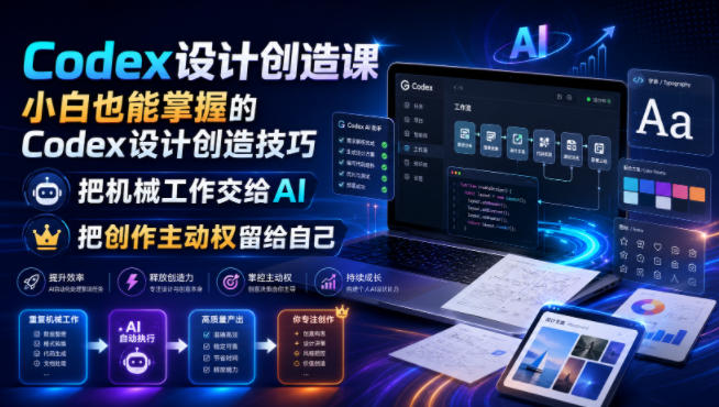 Codex设计创造课，小白也能掌握的Codex设计创造技巧，把机械工作交给AI，把创作主动权留给自己
