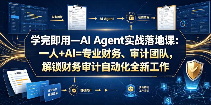 学完即用—AI Agent实战落地课:一人+AI=专业财务、审计团队,解锁财务审计自动化全新工作模式