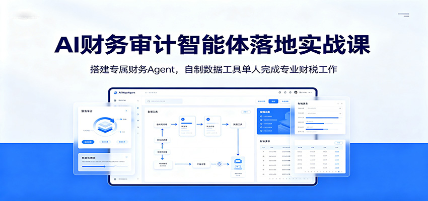 AI财务审计智能体落地实战课：搭建专属财务Agent，自制数据工具单人完成专业财税工作