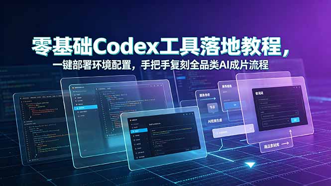 零基础Codex工具落地教程，一键部署环境配置，手把手复刻全品类AI成片流程