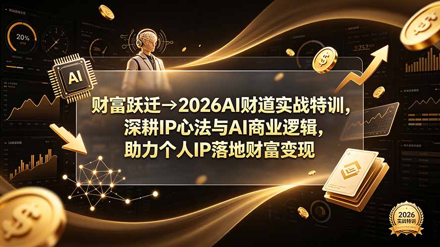 财富跃迁→2026AI财道实战特训，深耕IP心法与AI商业逻辑，助力个人IP落地财富变现