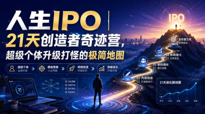 人生IPO︱21天创造者奇迹营，超级个体升级打怪的极简地图