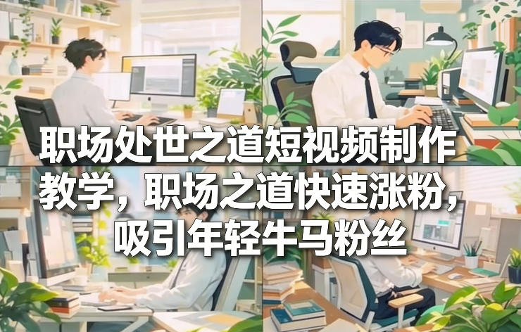 职场处世之道短视频制作教学，职场之道快速涨粉，吸引年轻牛马粉丝