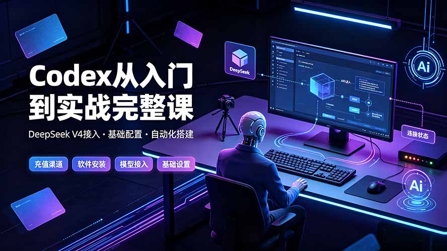 Codex从入门到实战完整课｜充值·安装·接入DeepSeek，记忆·插件·Skill·CLI·MCP全拆解