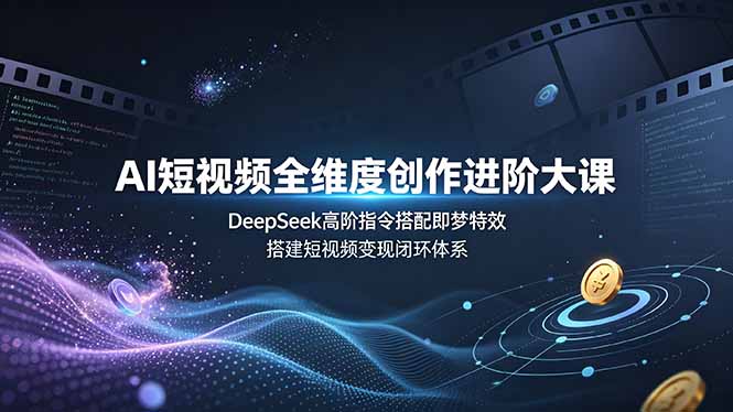 AI短视频全维度创作进阶大课，DeepSeek高阶指令搭配即梦特效，搭建短视频变现闭环体系