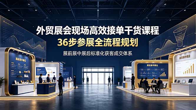 外贸展会现场高效接单干货课程,36步参展全流程规划,展前展中展后标准化获客成交体系