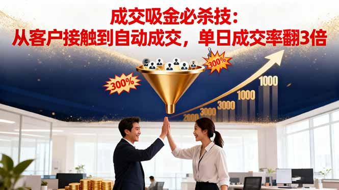 吸金成交营销必杀技:从客户接触到自动成交,单日成交率翻3倍