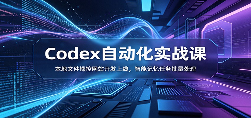 Codex自动化实战课：本地文件操控网站开发上线，智能记忆任务批量处理