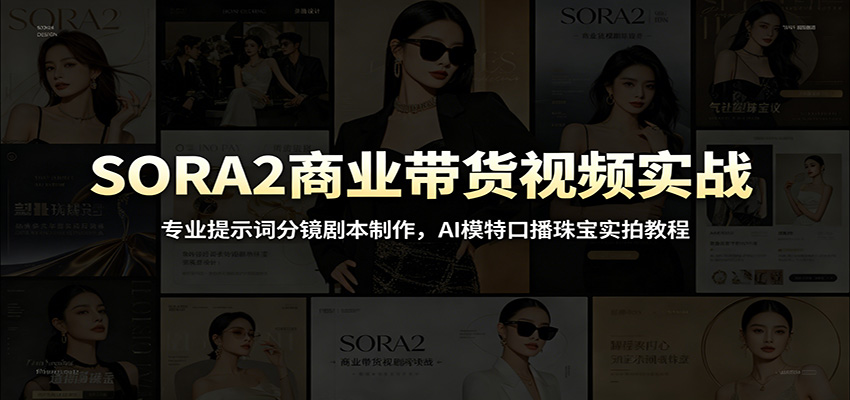 SORA2商业带货视频实战:专业提示词分镜剧本制作,AI模特口播珠宝实拍教程