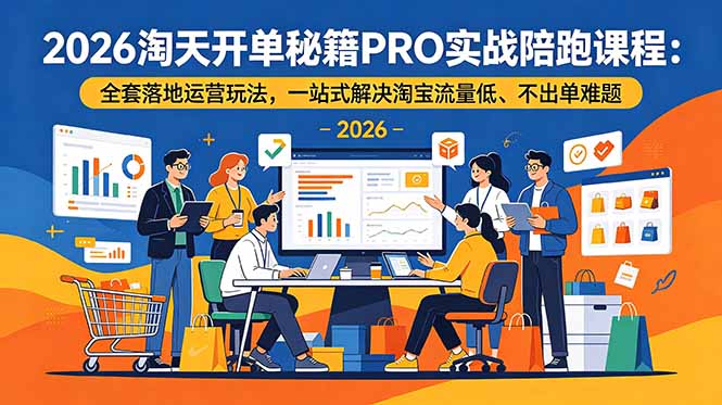 2026淘天开单秘籍PRO实战陪跑课程-更新：全套落地运营玩法，一站式解决淘宝流量低、不出单难题