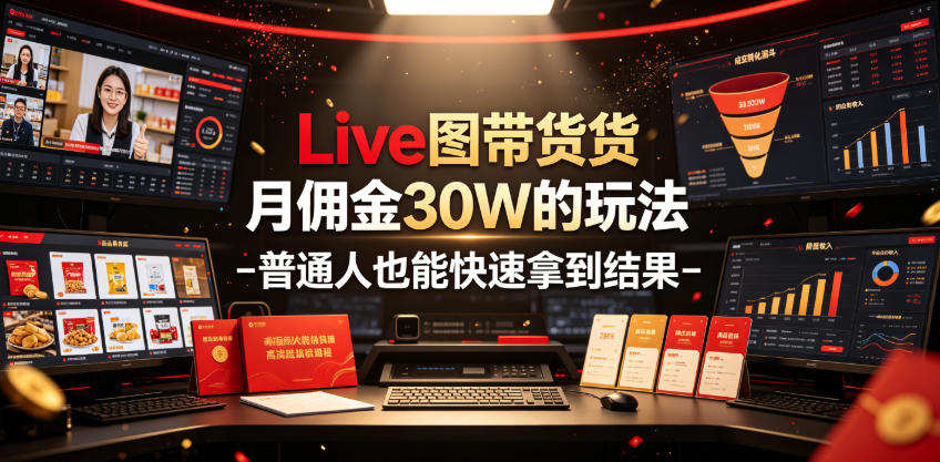 Live图带货月佣金30W的玩法-普通人也能快速拿到结果