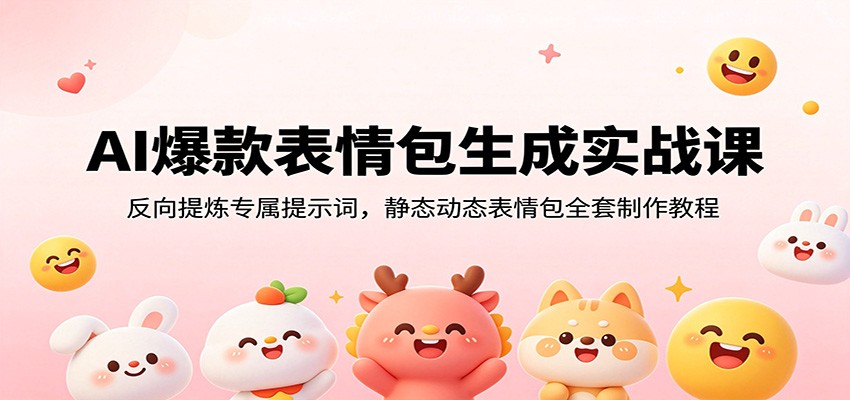 AI爆款表情包生成实战课：反向提炼专属提示词，静态动态表情包全套制作教程