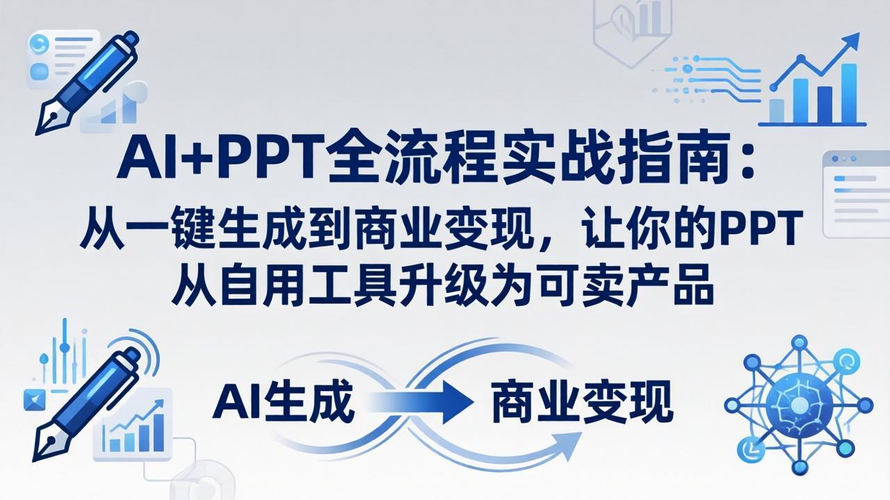AI+PPT全流程实战指南-更新4月21：从一键生成到商业变现，让你的PPT从自用工具升级为可卖产品