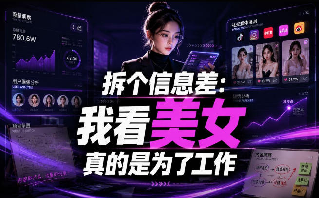 【理直气壮】我给看美女找了一个非常恰当的理由，信息差项目