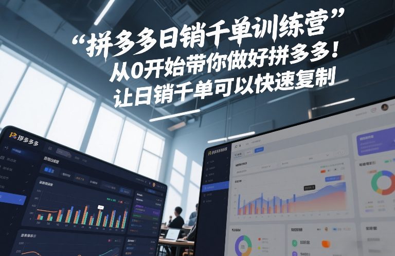 拼多多日销千单训练营，从0开始带你做好拼多多，让日销千单可以快速复制(更新26年7月)