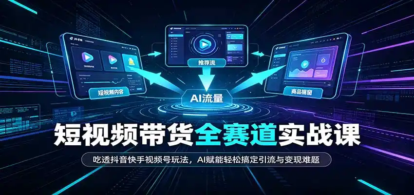 短视频带货全赛道:吃透抖音快手视频号玩法,AI赋能轻松搞定引流与变现难题