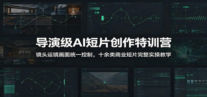 导演级AI短片创作特训营：镜头运镜画面统一控制，十余类商业短片完整实操教学(更新)