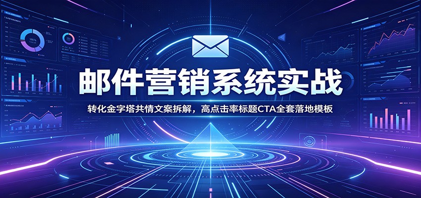 邮件营销系统实战:转化金字塔共情文案拆解,高点击率标题CTA全套落地模板