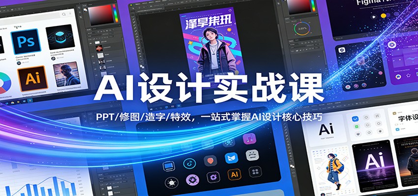 AI设计实战课：PPT/修图/造字/特效，一站式掌握AI设计核心技巧
