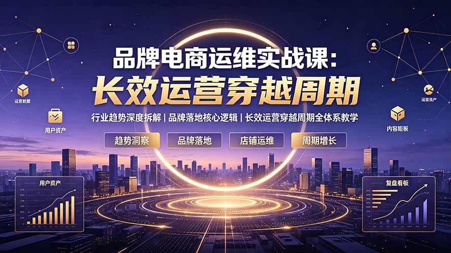 品牌电商运维实战课：行业趋势深度拆解｜品牌落地核心逻辑｜长效运营穿越周期全体系教学