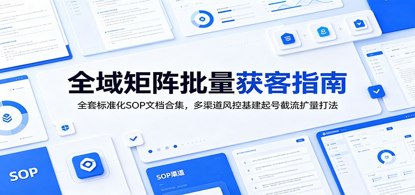 全域矩阵批量获客指南:全套标准化SOP文档合集,多渠道风控基建起号截流扩量打法