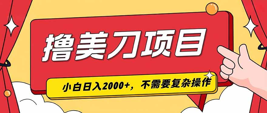 撸美刀，单日收入2000+，小白可做