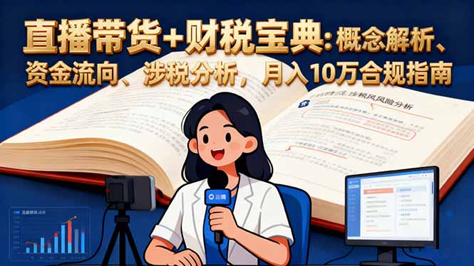 直播带货+财税宝典:概念解析、资金流向、涉税分析,月入10万合规指南