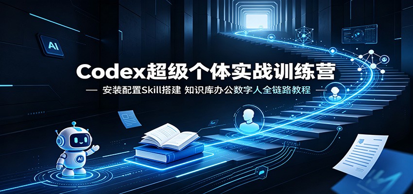 Codex超级个体实战训练营：安装配置Skill搭建，知识库办公数字人全链路教程