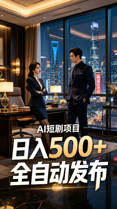 快手AI短剧自动发布，矩阵批量运营变现，轻资产副业项目，日入500+【揭秘】